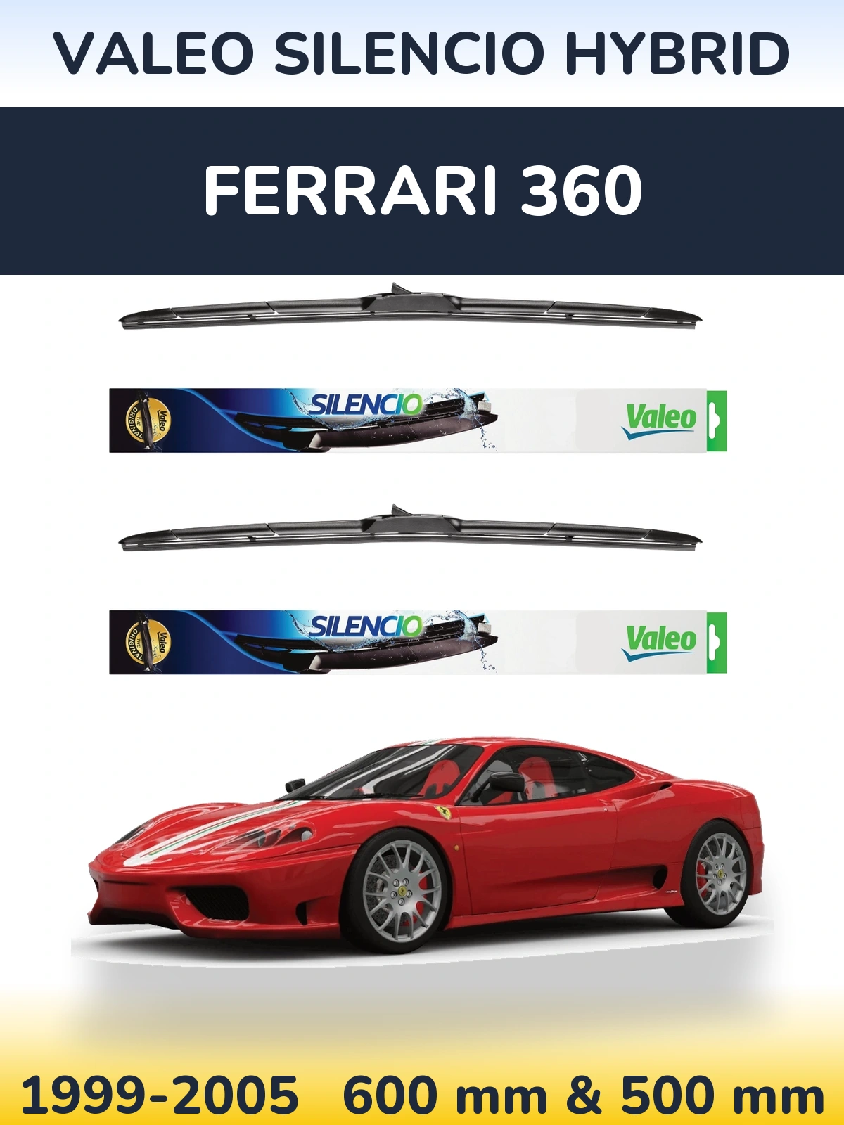 Ștergătoare Valeo Silencio Hybrid pentru Ferrari 360