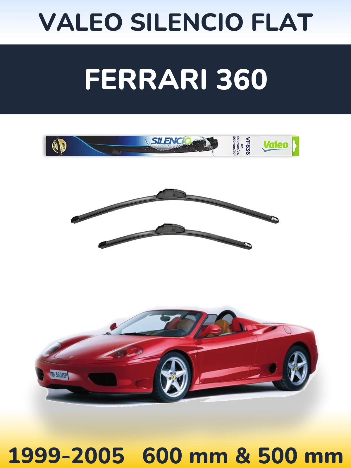 Ștergătoare Valeo Silencio Flat pentru Ferrari 360