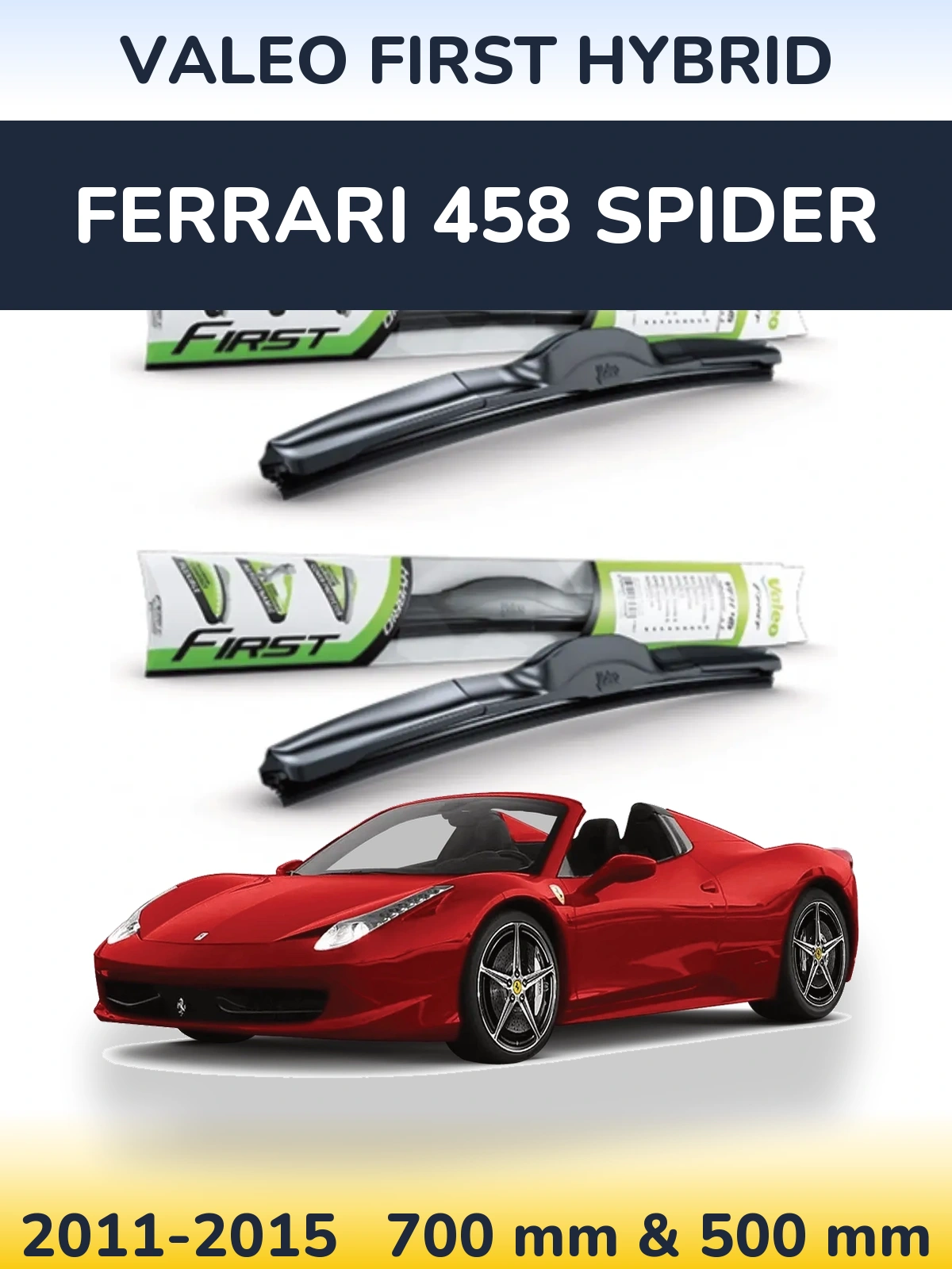Комплект передних дворников Valeo First Hybrid 700 & 500 мм для Ferrari 458 Spider 2011-2015