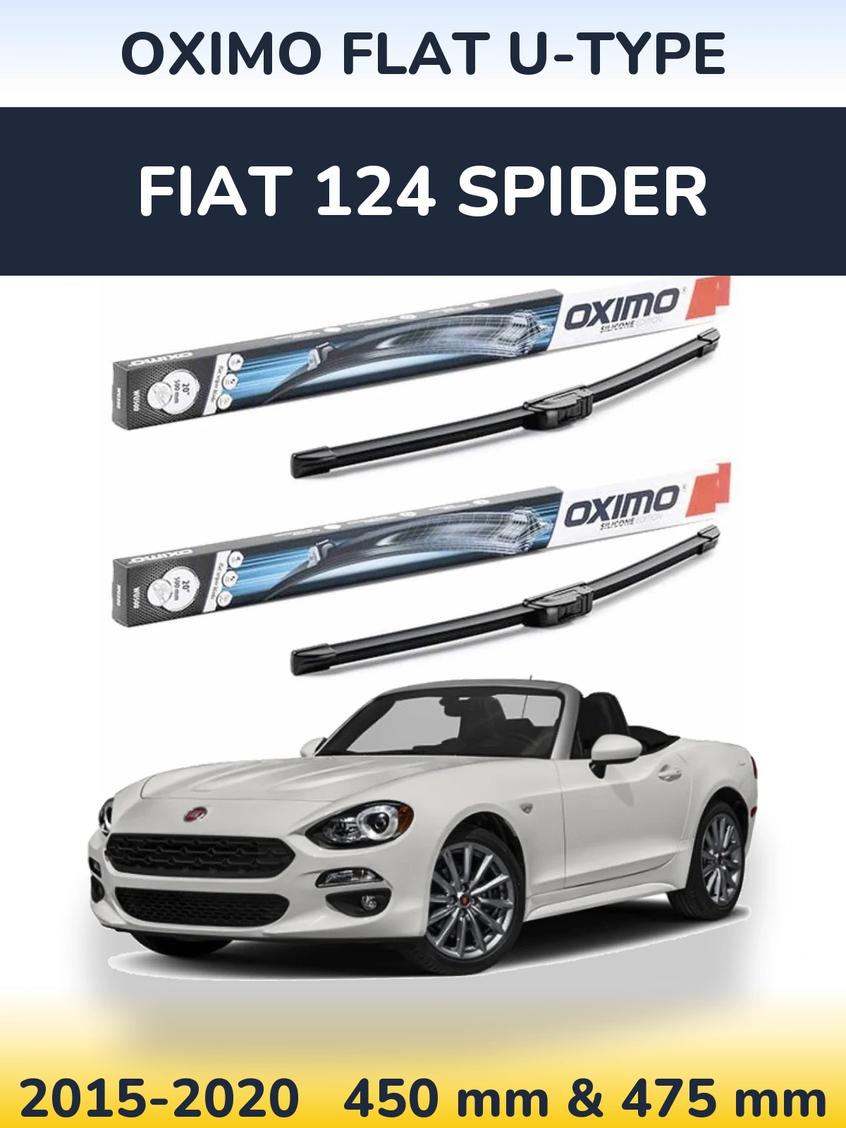 Ștergătoare Oximo Flat U-type pentru Fiat 124 Spider