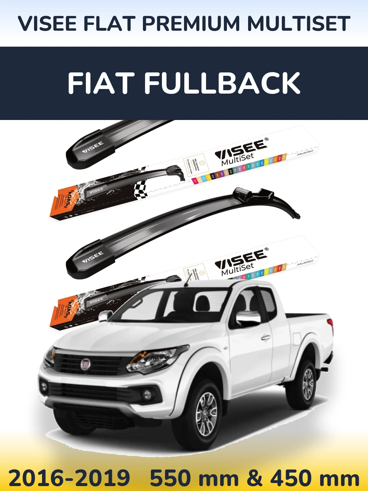Ștergătoare VISEE FLAT PREMIUM MultiSet pentru Fiat Fullback