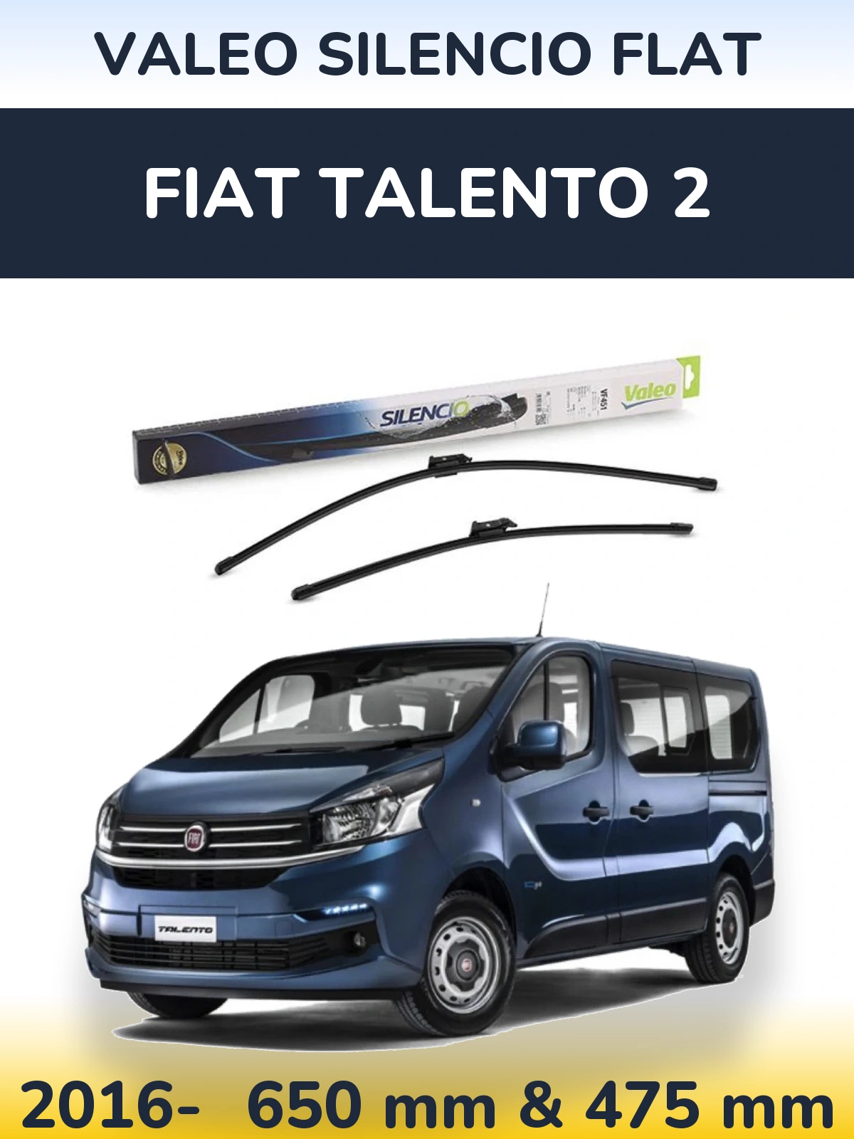 Ștergătoare Valeo Silencio Flat pentru Fiat Talento 2