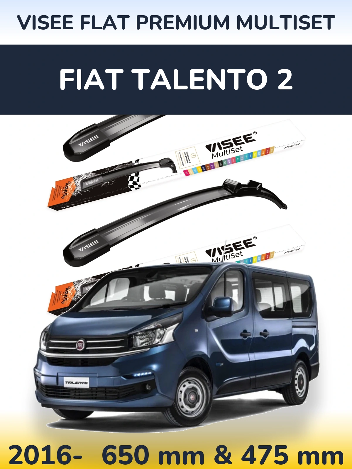 Ștergătoare VISEE FLAT PREMIUM MultiSet pentru Fiat Talento 2