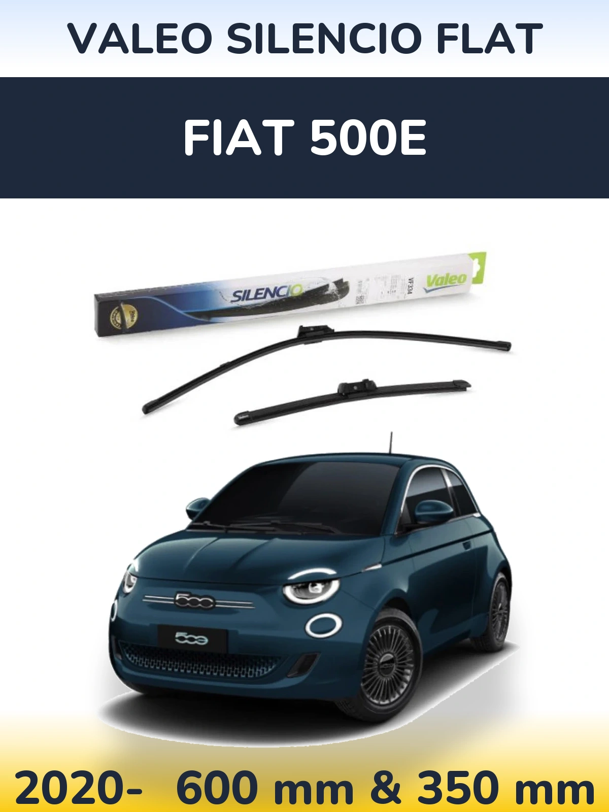 Ștergătoare Valeo Silencio Flat pentru Fiat 500e