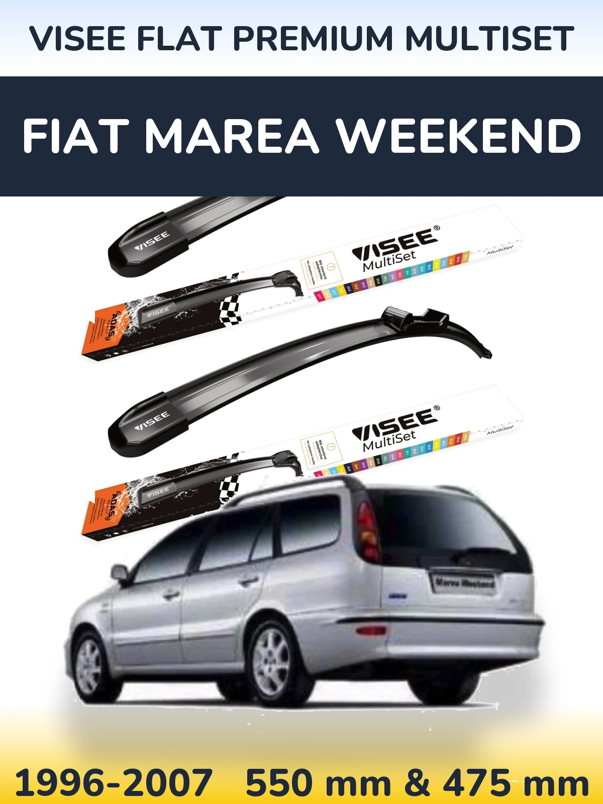 Ștergătoare VISEE FLAT PREMIUM MultiSet pentru Fiat Marea Weekend