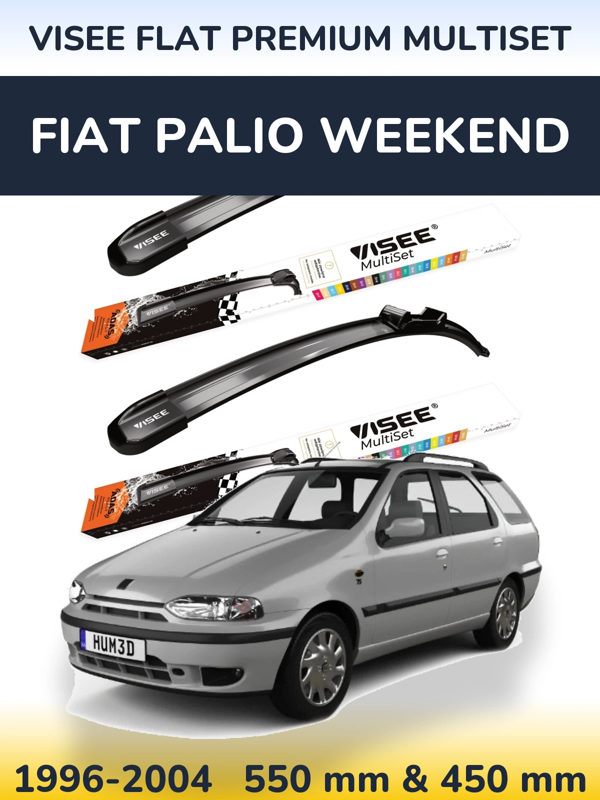Ștergătoare VISEE FLAT PREMIUM MultiSet pentru Fiat Palio Weekend