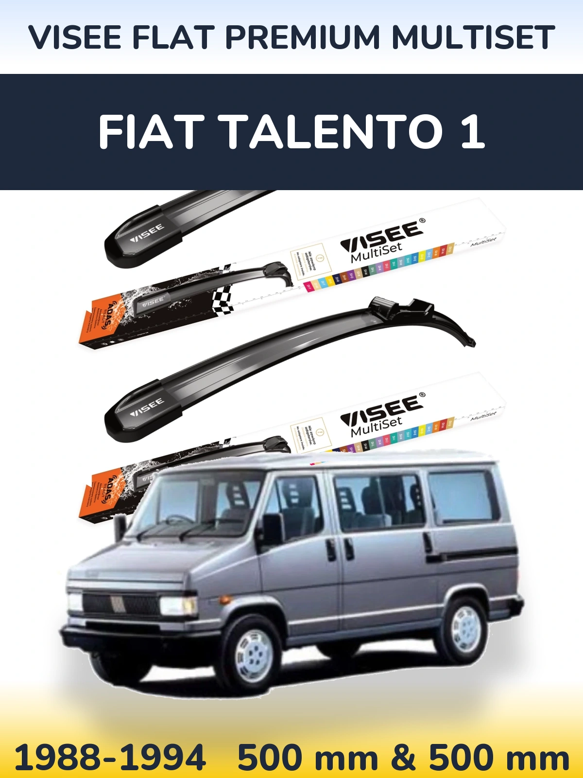 Ștergătoare VISEE FLAT PREMIUM MultiSet pentru Fiat Talento 1