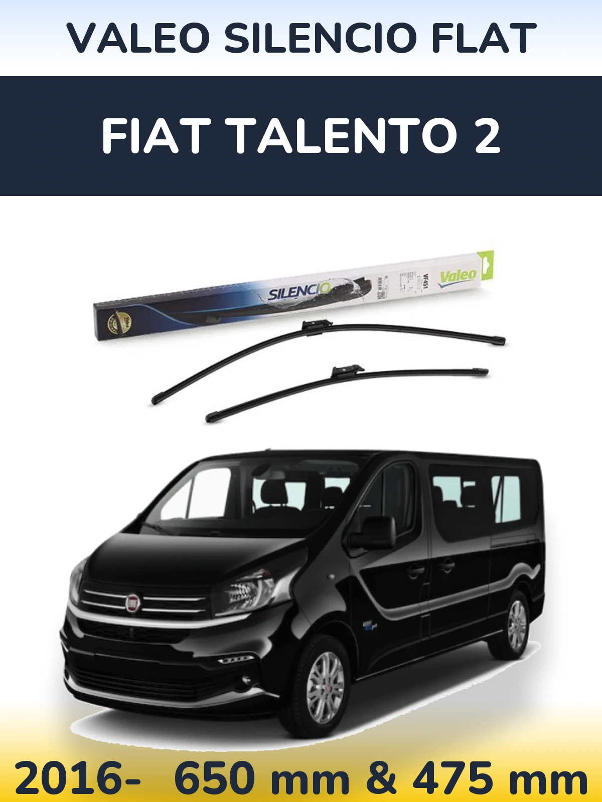 Ștergătoare Valeo Silencio Flat pentru Fiat Talento 2