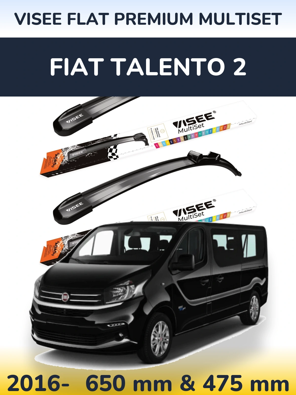 Ștergătoare VISEE FLAT PREMIUM MultiSet pentru Fiat Talento 2