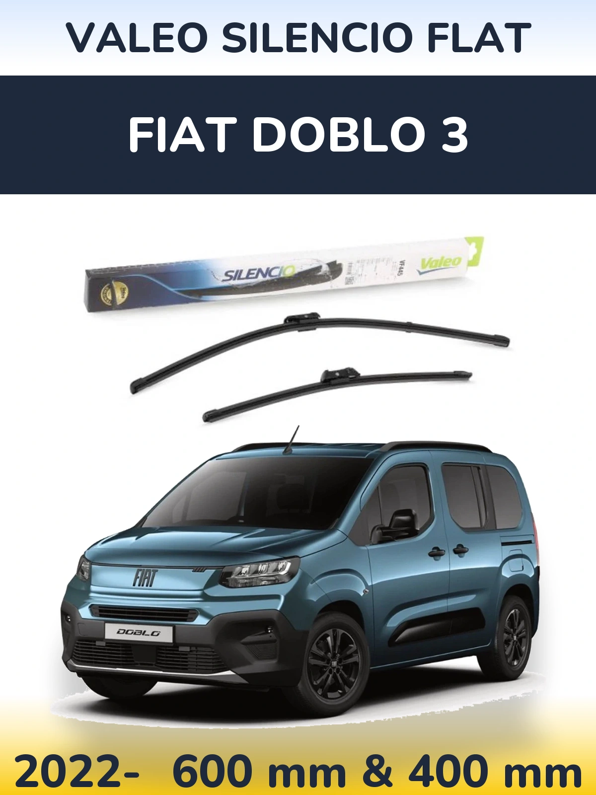 Ștergătoare Valeo Silencio Flat pentru Fiat Doblo 3