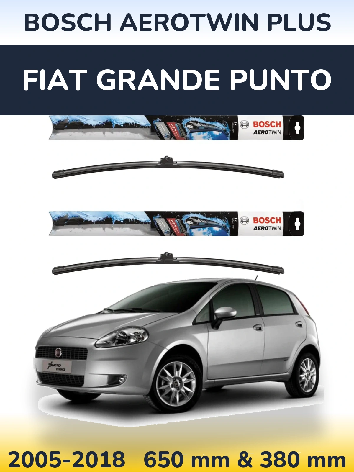 Ștergătoare BOSCH AeroTwin Plus pentru Fiat Grande Punto