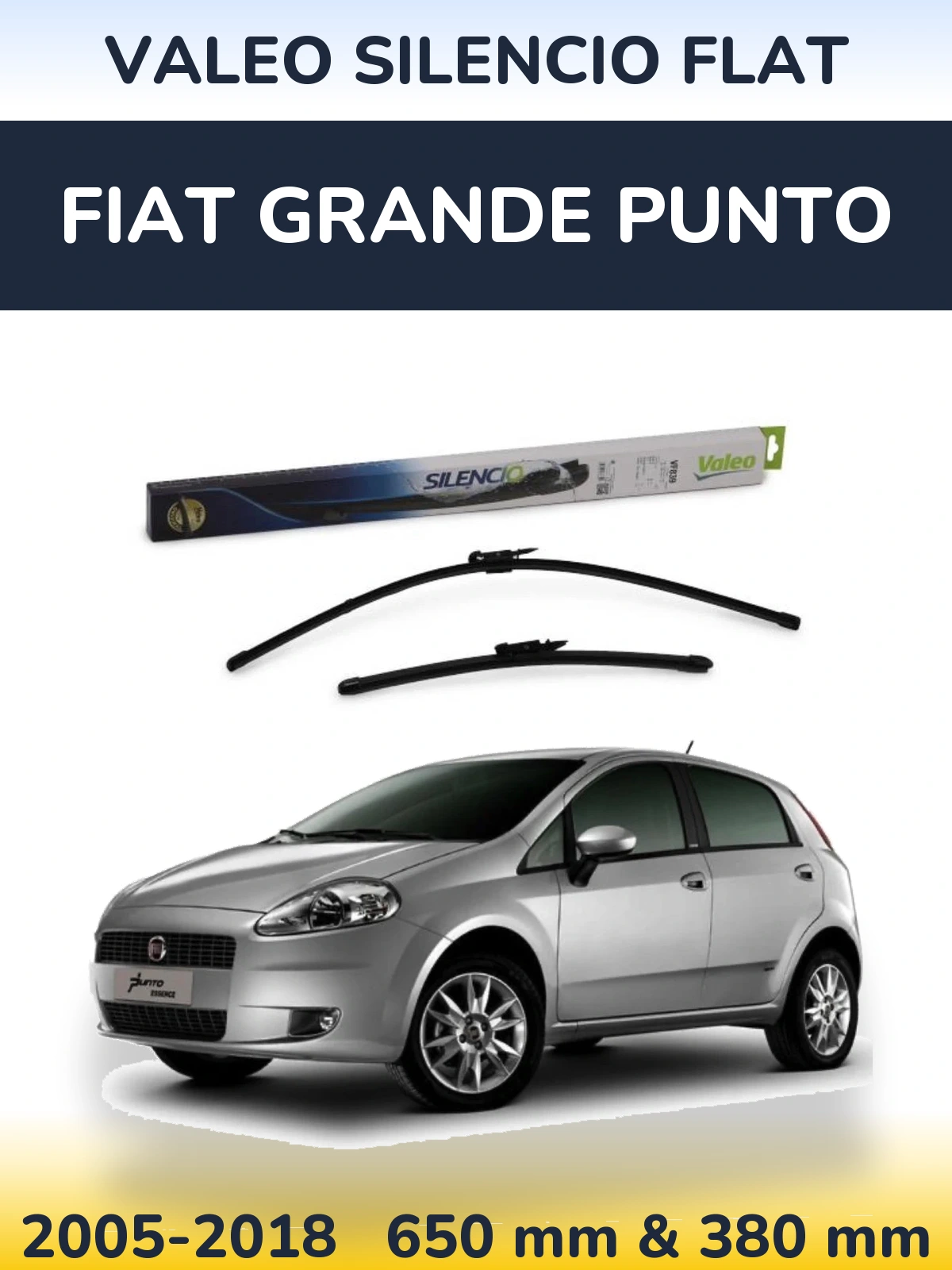 Ștergătoare Valeo Silencio Flat pentru Fiat Grande Punto