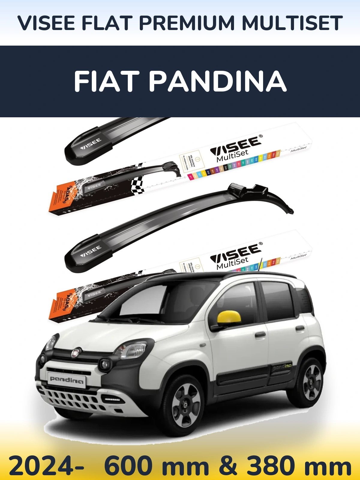 Ștergătoare VISEE FLAT PREMIUM MultiSet pentru Fiat Pandina