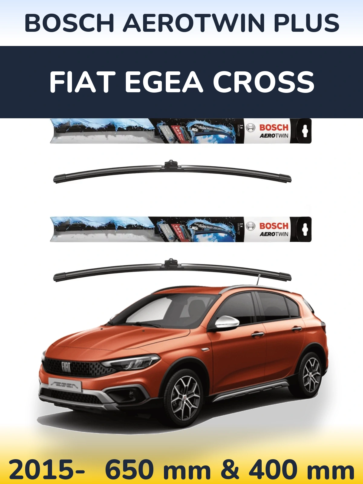 Ștergătoare BOSCH AeroTwin Plus pentru Fiat Egea Cross