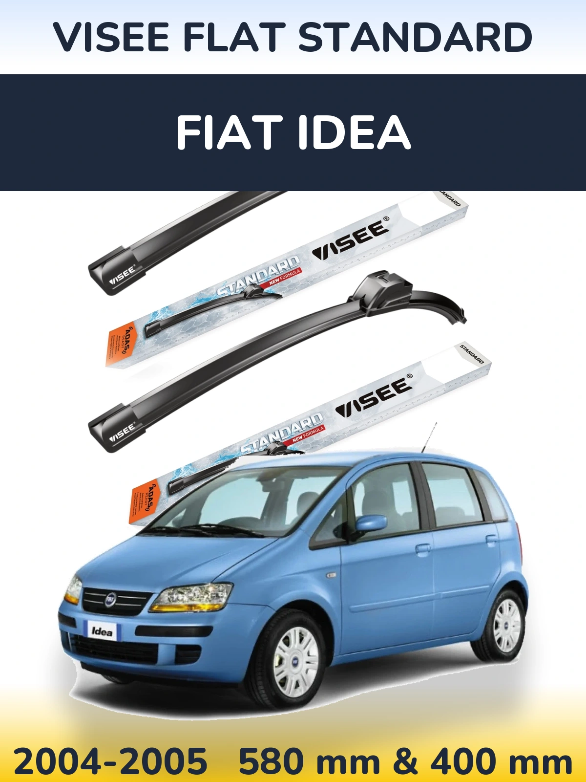Ștergătoare VISEE FLAT STANDARD pentru Fiat Idea
