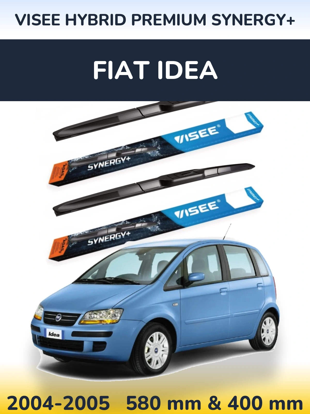 Ștergătoare VISEE HYBRID PREMIUM SYNERGY+ pentru Fiat Idea