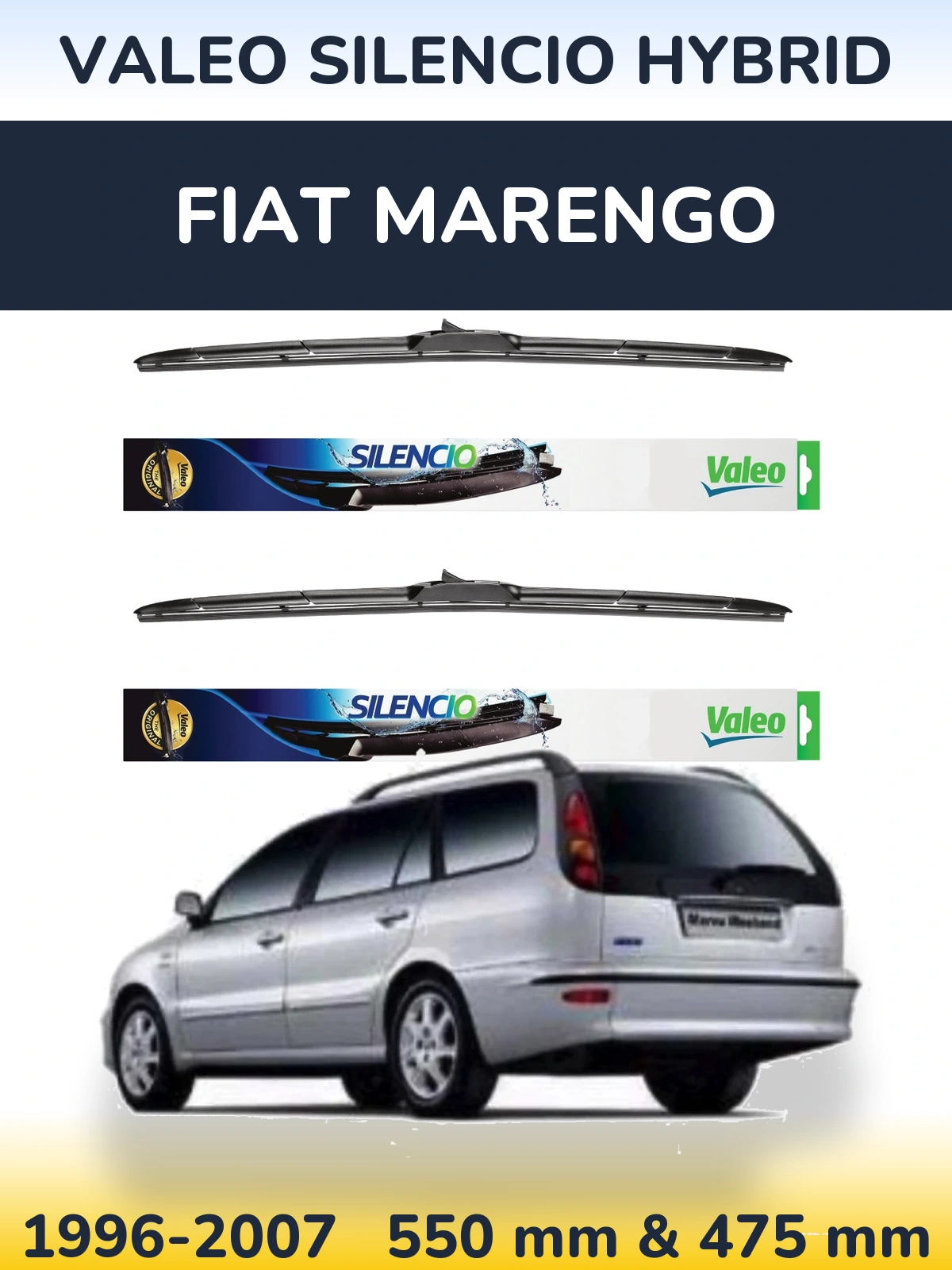 Ștergătoare Valeo Silencio Hybrid pentru Fiat Marengo