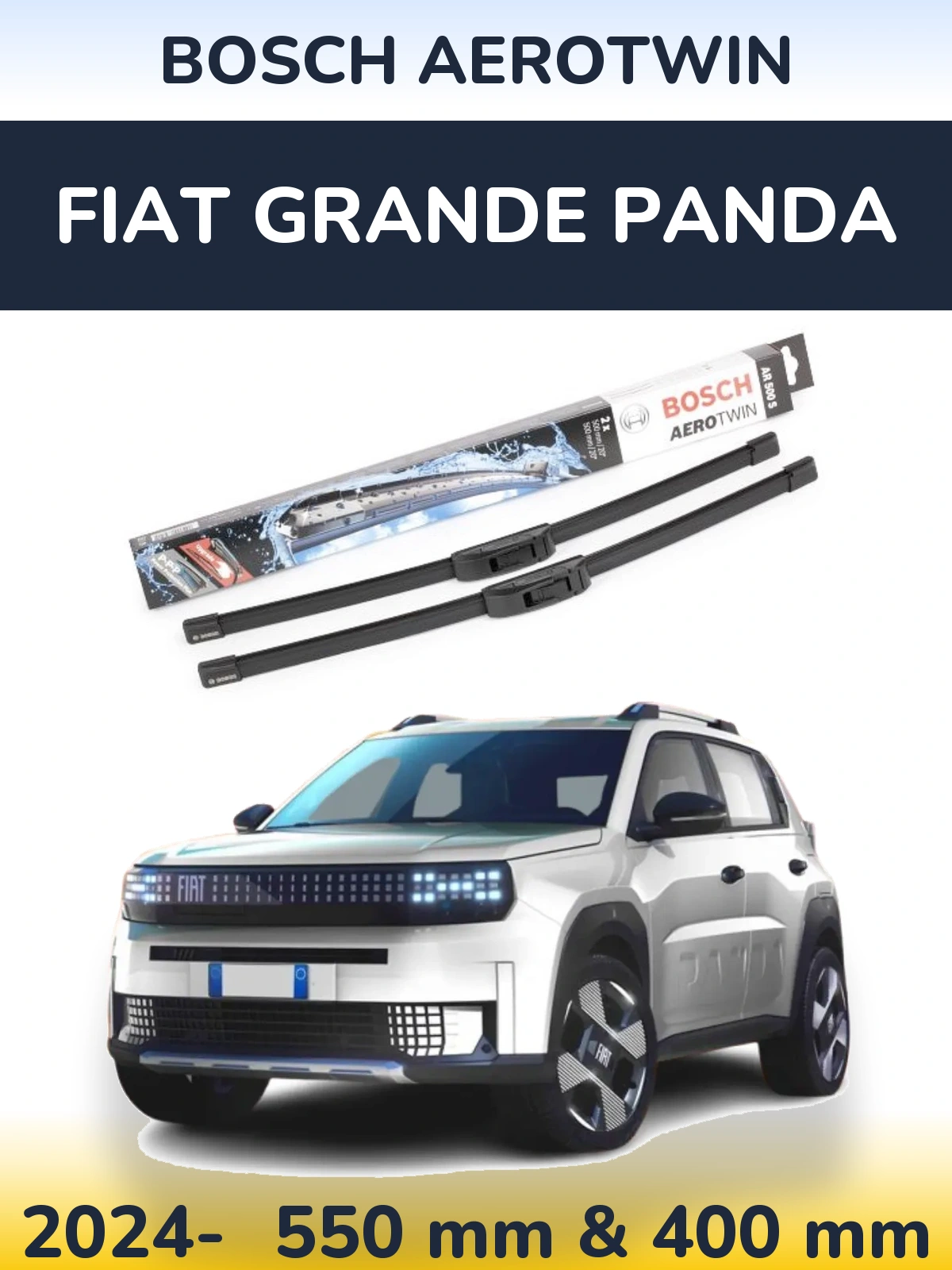 Ștergătoare BOSCH AeroTwin pentru Fiat Grande Panda