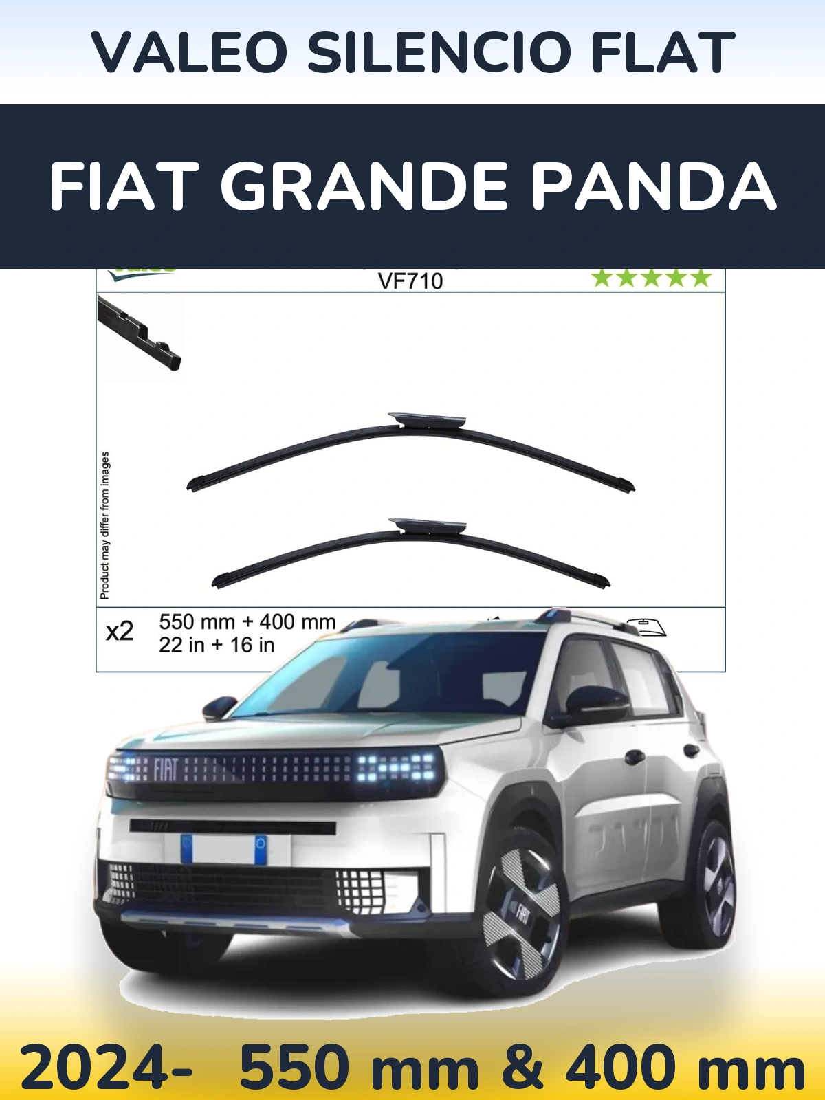 Ștergătoare Valeo Silencio Flat pentru Fiat Grande Panda