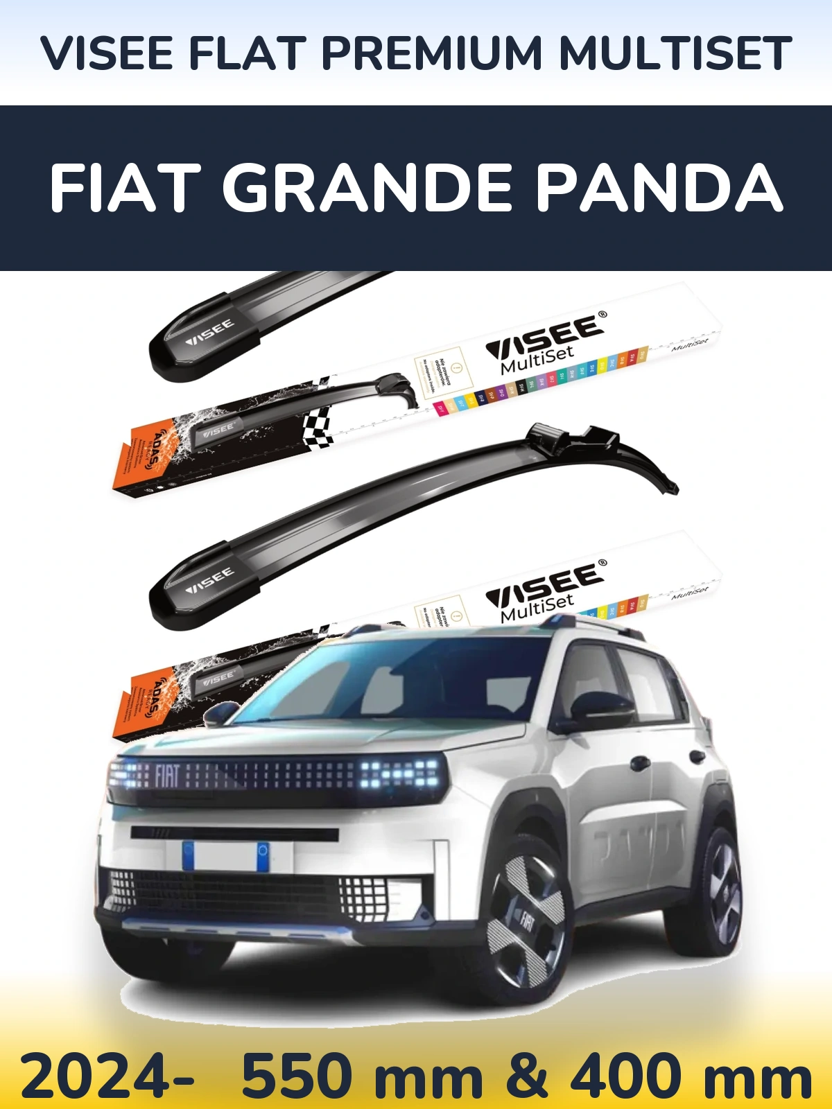 Ștergătoare VISEE FLAT PREMIUM MultiSet pentru Fiat Grande Panda