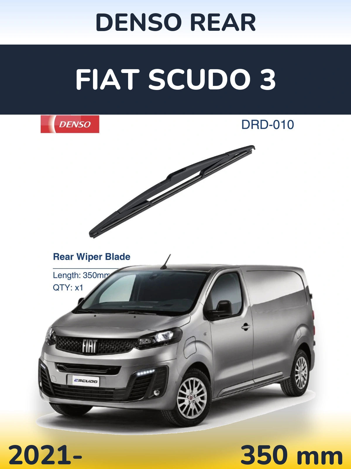 Rear wiper blade Denso Rear 350 mm for Fiat Scudo 3 2021-2026