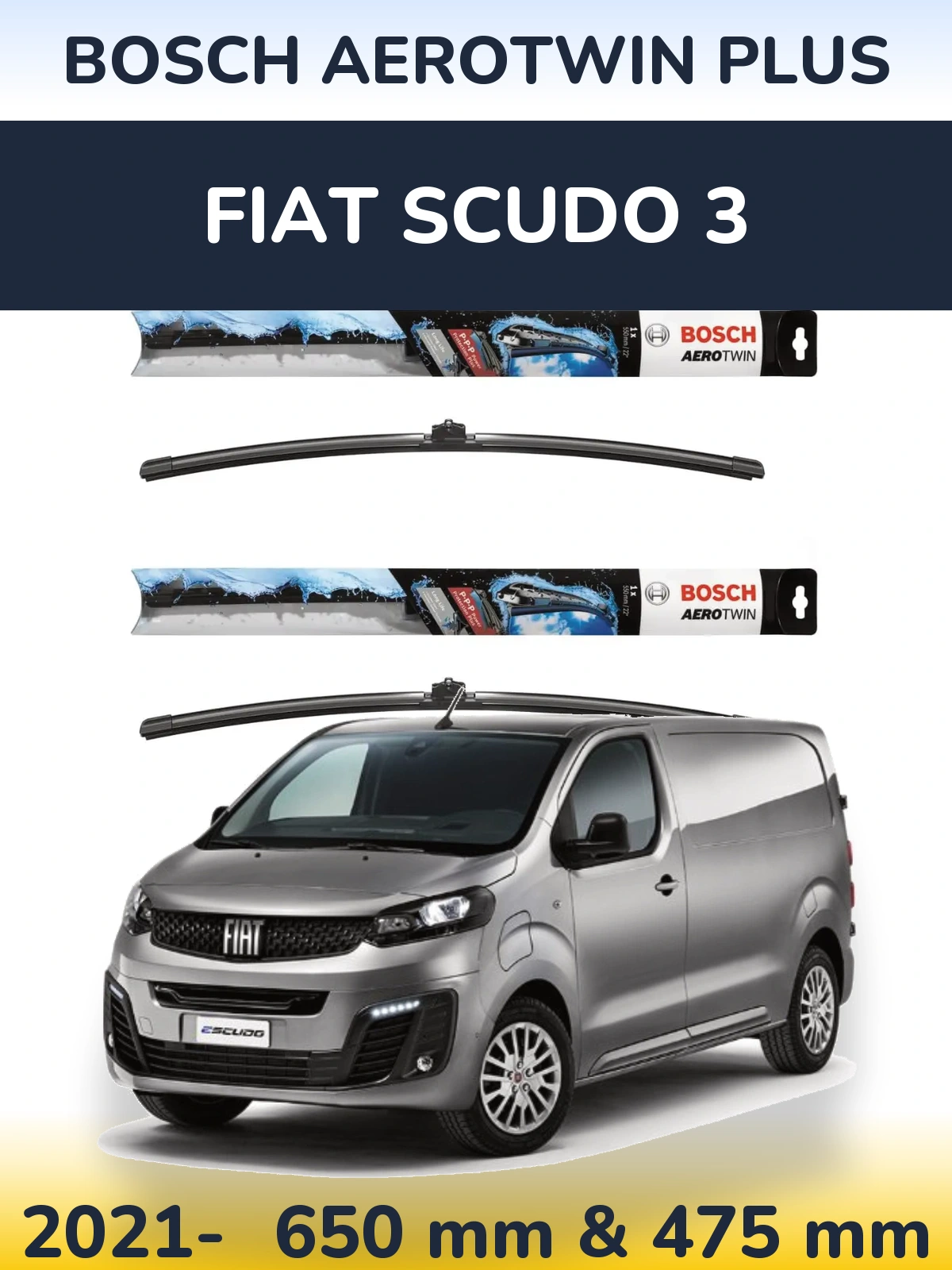 Ștergătoare BOSCH AeroTwin Plus pentru Fiat Scudo 3