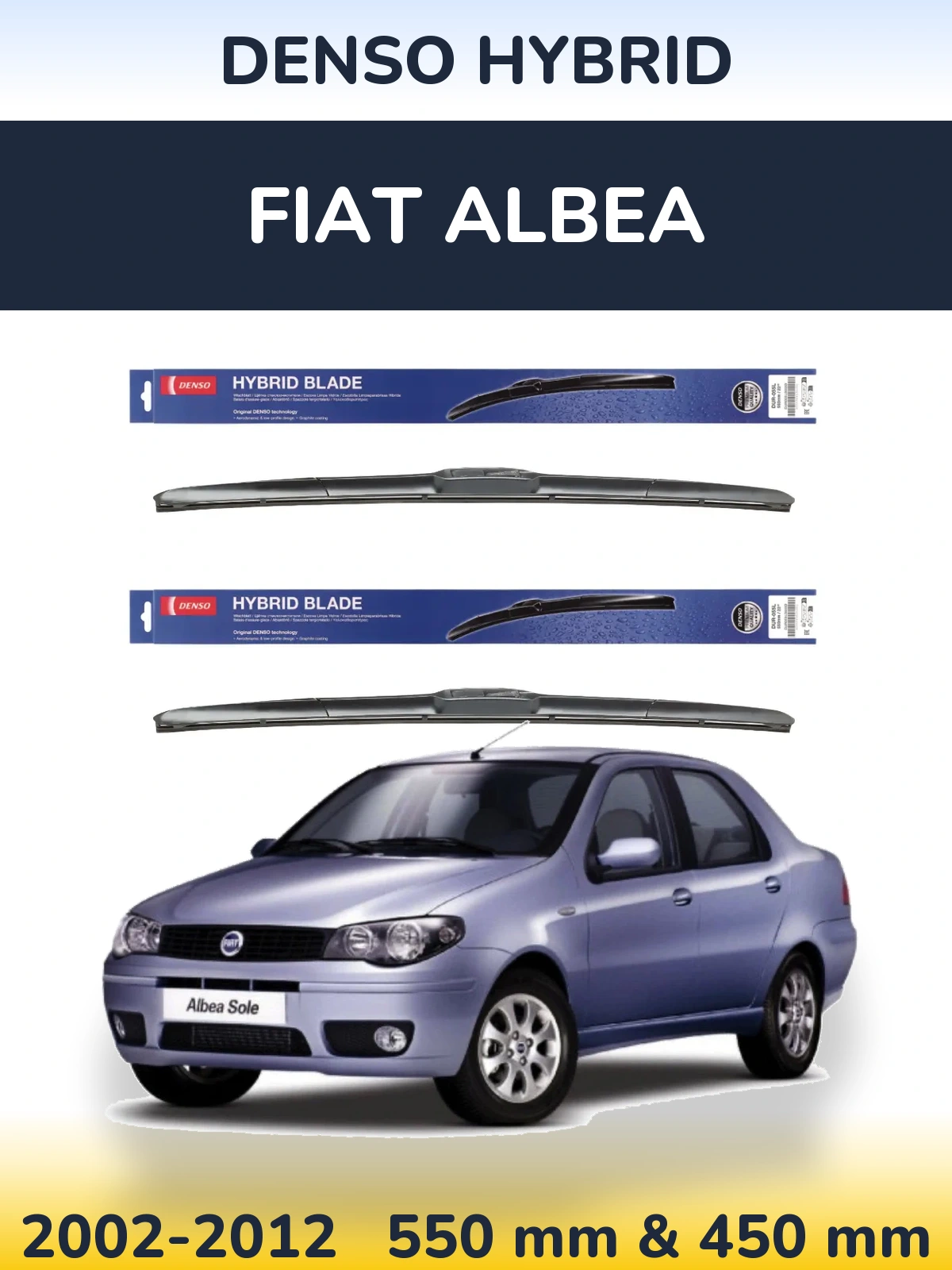 Ștergătoare Denso Hybrid pentru Fiat Albea
