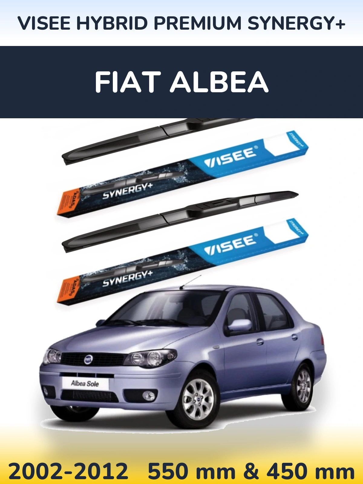 Ștergătoare VISEE HYBRID PREMIUM SYNERGY+ pentru Fiat Albea