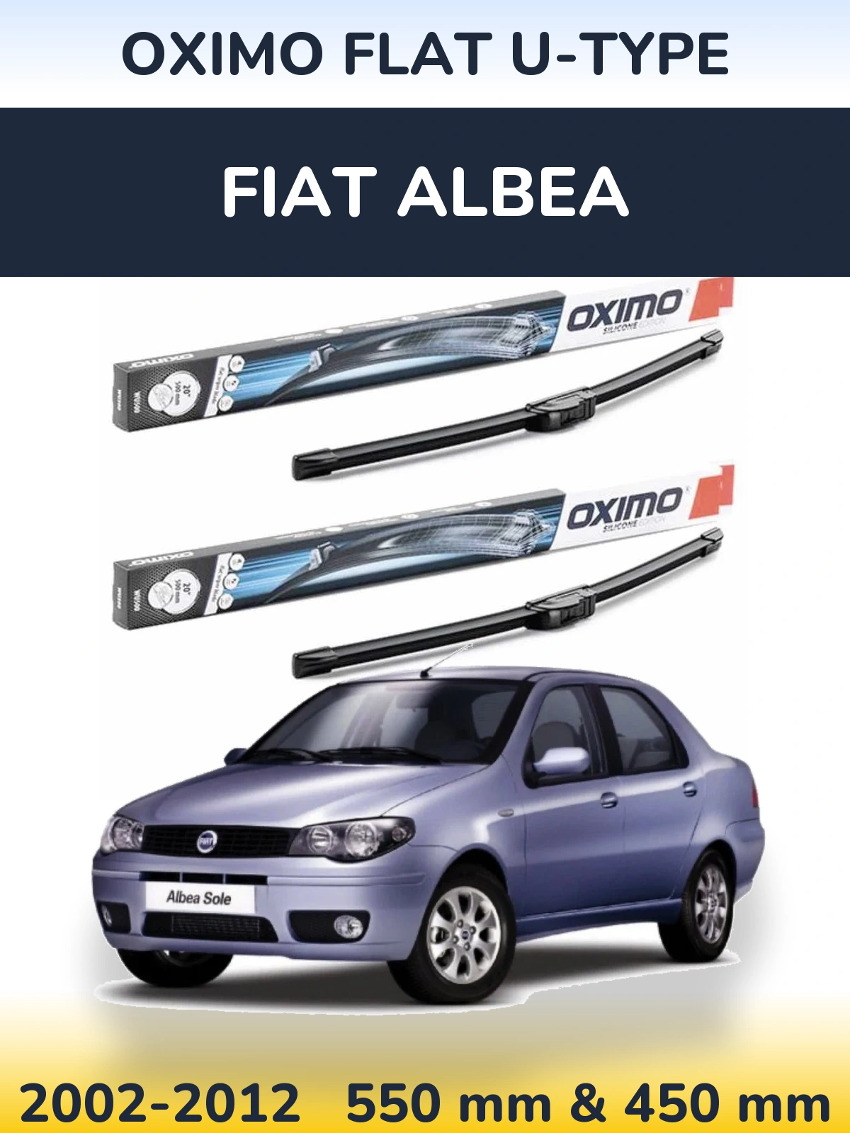 Ștergătoare Oximo Flat U-type pentru Fiat Albea