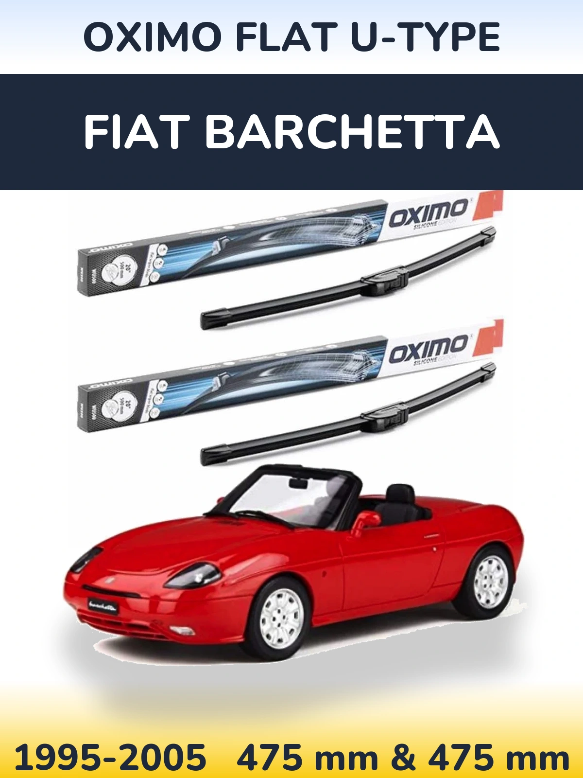 Ștergătoare Oximo Flat U-type pentru Fiat Barchetta