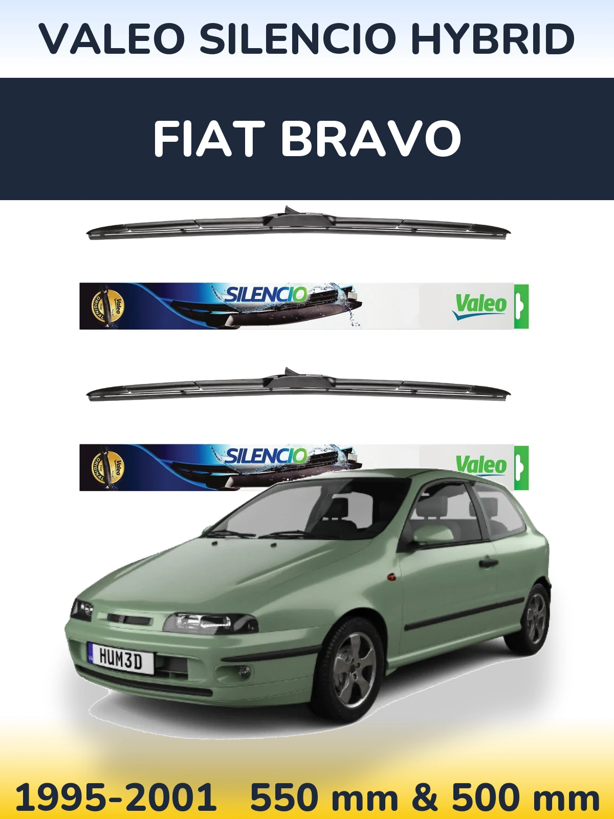 Ștergătoare Valeo Silencio Hybrid pentru Fiat Bravo