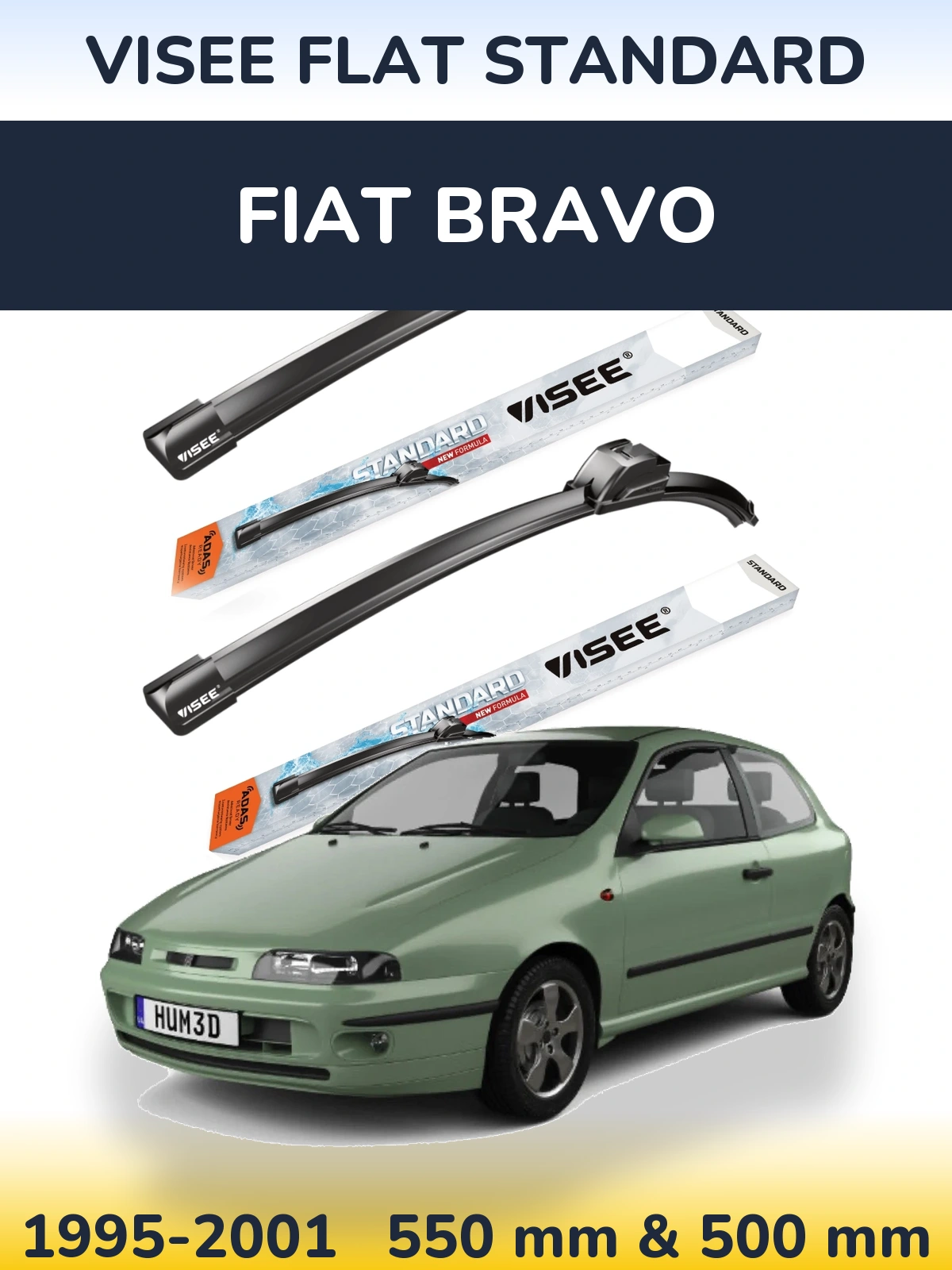 Ștergătoare VISEE FLAT STANDARD pentru Fiat Bravo