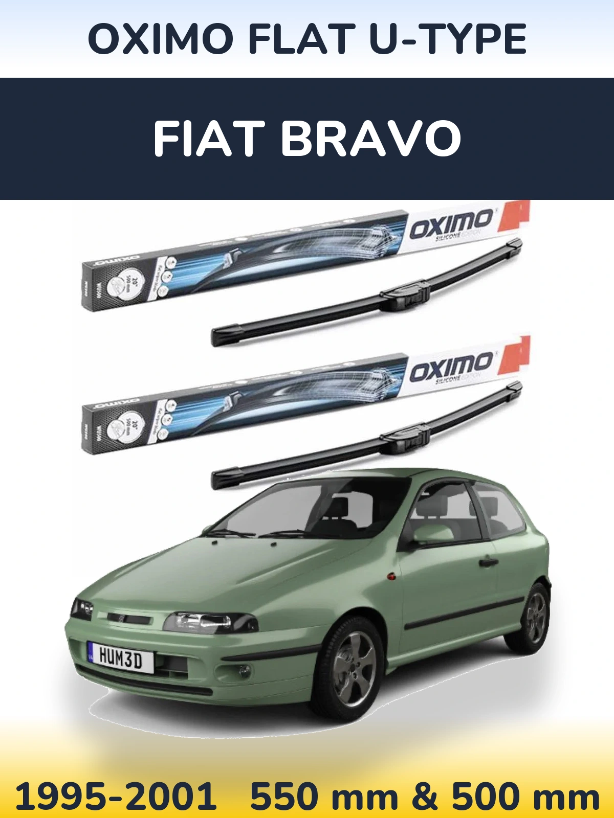 Ștergătoare Oximo Flat U-type pentru Fiat Bravo