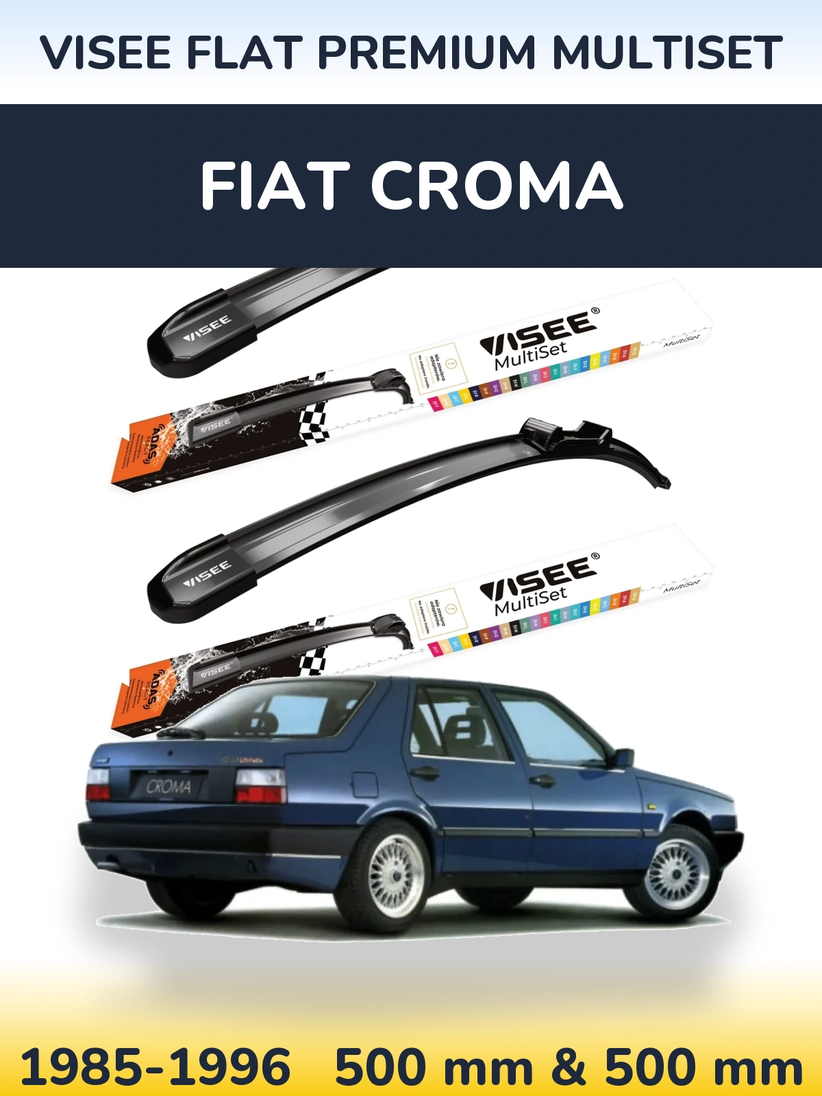 Ștergătoare VISEE FLAT PREMIUM MultiSet pentru Fiat Croma