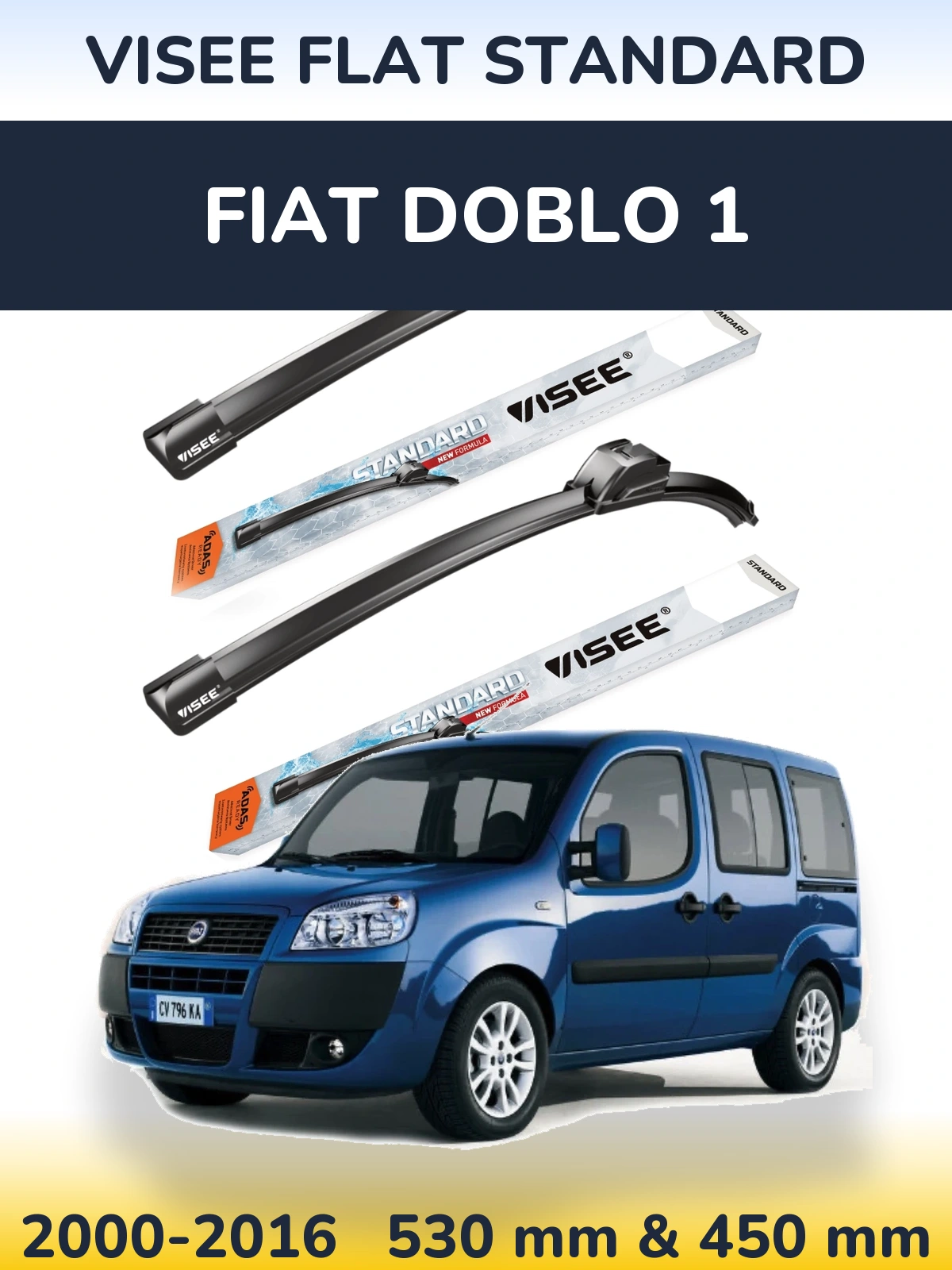 Ștergătoare VISEE FLAT STANDARD pentru Fiat Doblo 1