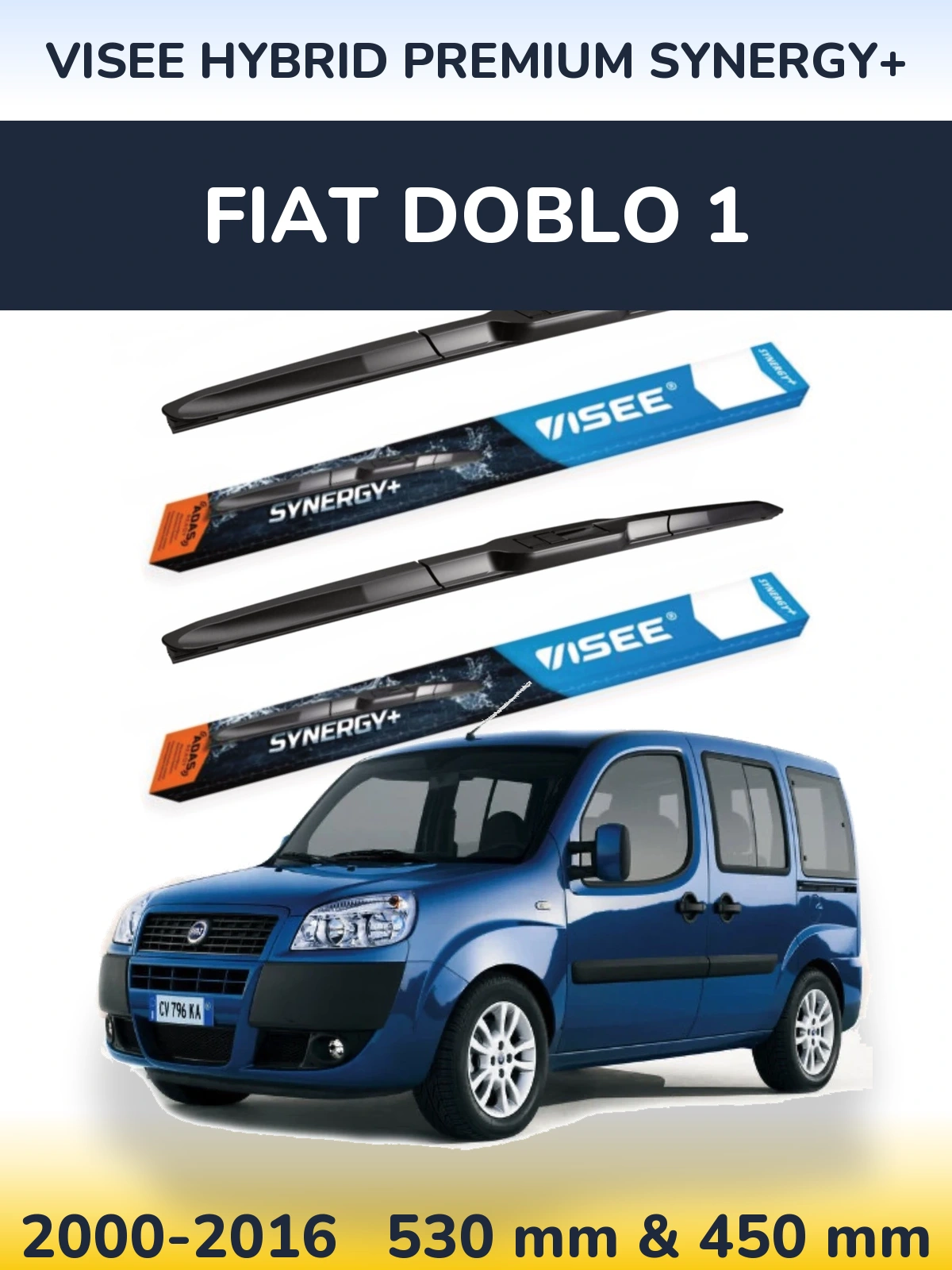 Ștergătoare VISEE HYBRID PREMIUM SYNERGY+ pentru Fiat Doblo 1