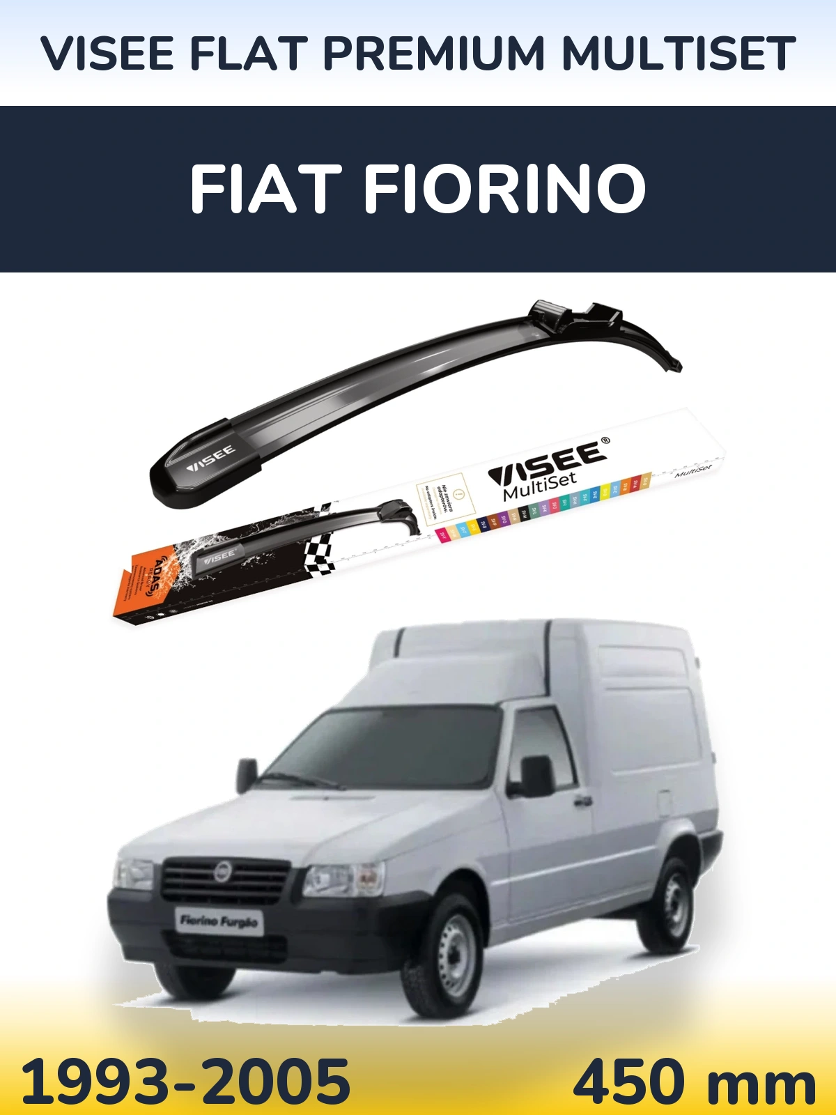 Ștergătoare VISEE FLAT PREMIUM MultiSet pentru Fiat Fiorino