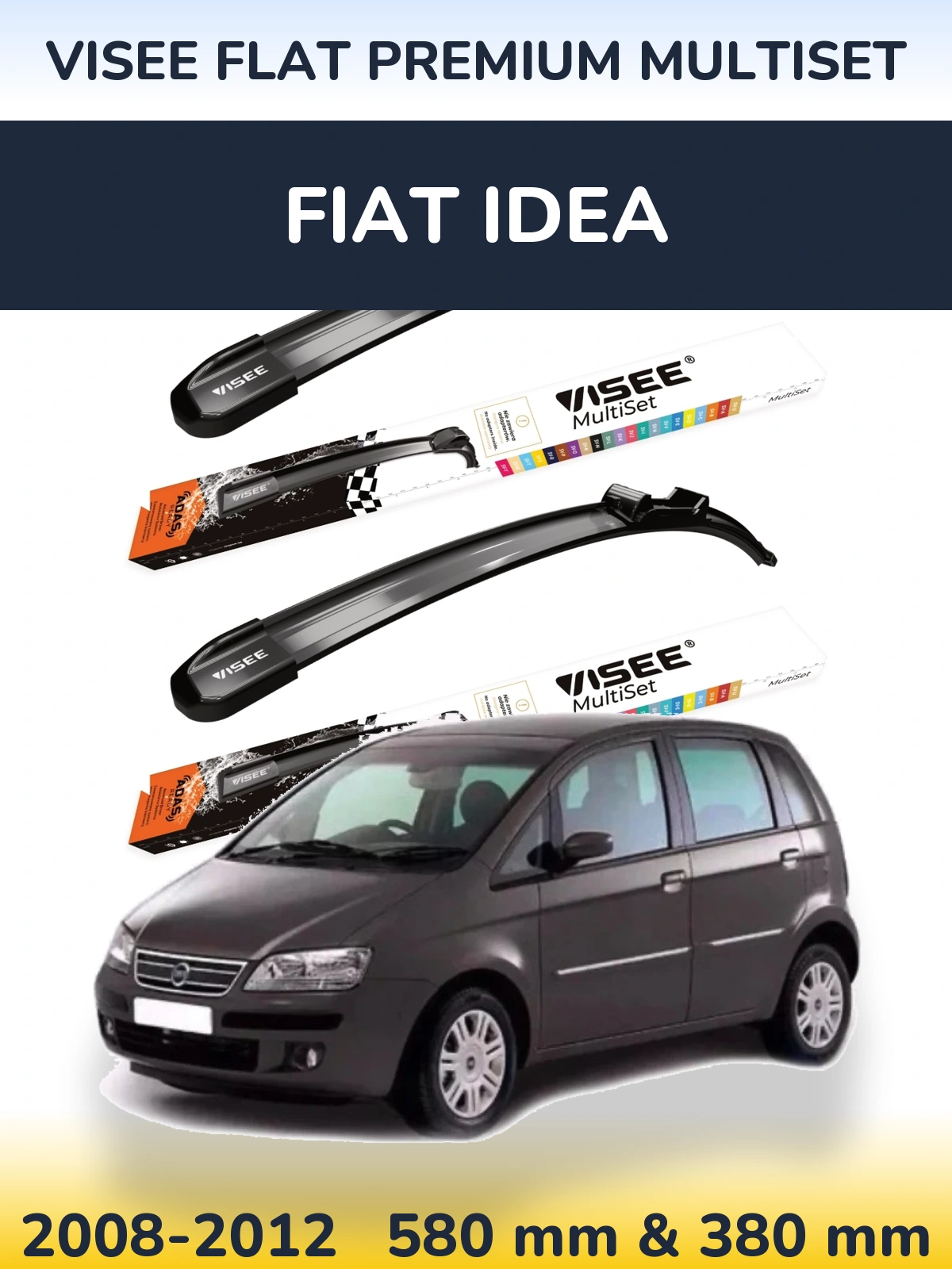 Ștergătoare VISEE FLAT PREMIUM MultiSet pentru Fiat Idea