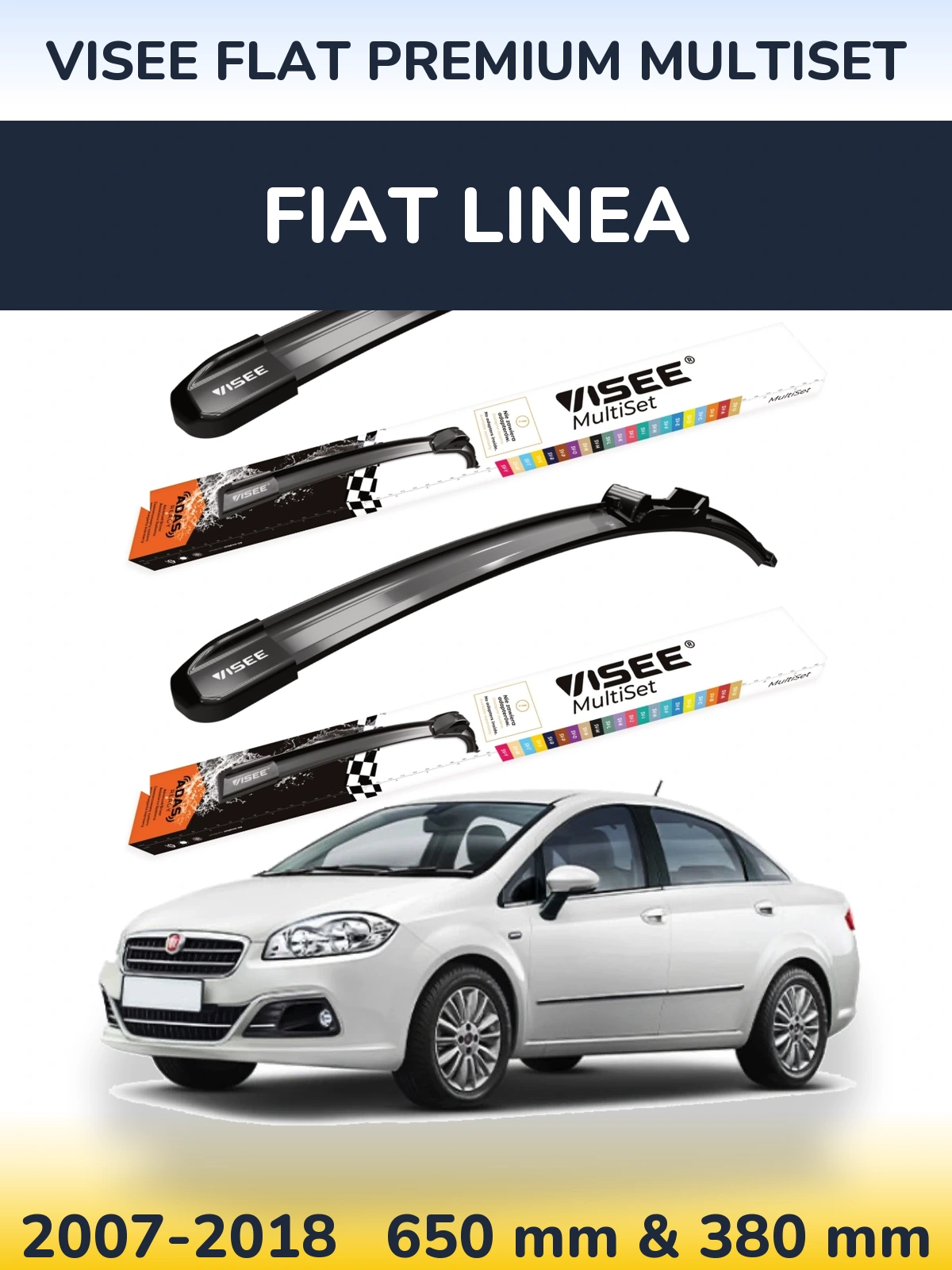 Ștergătoare VISEE FLAT PREMIUM MultiSet pentru Fiat Linea
