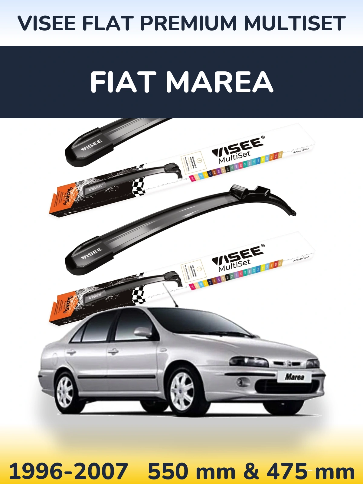 Ștergătoare VISEE FLAT PREMIUM MultiSet pentru Fiat Marea