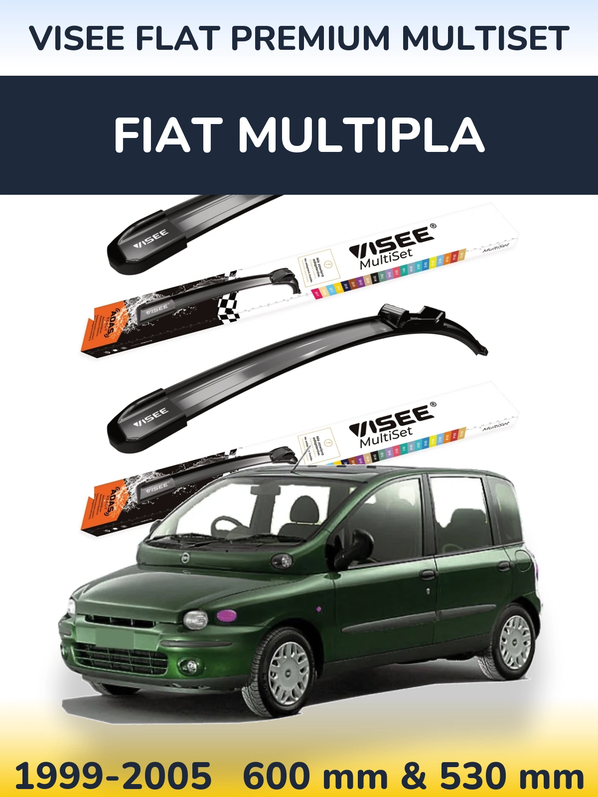Ștergătoare VISEE FLAT PREMIUM MultiSet pentru Fiat Multipla