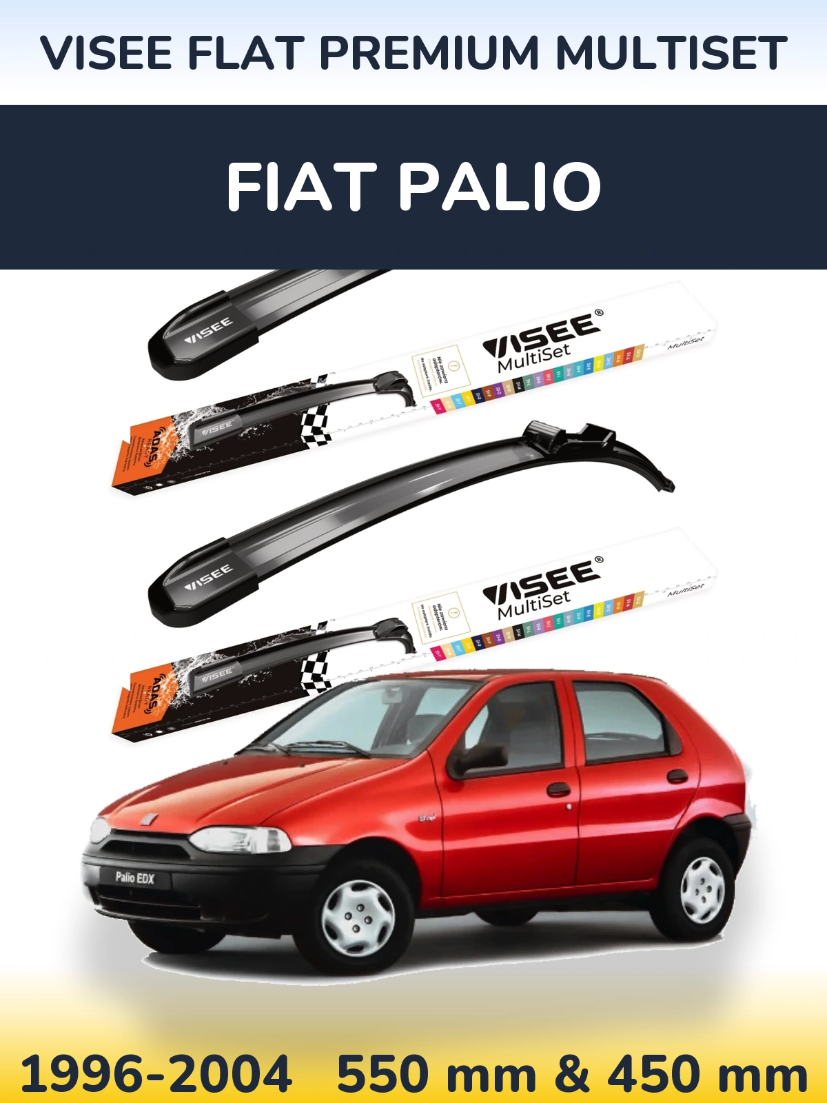 Ștergătoare VISEE FLAT PREMIUM MultiSet pentru Fiat Palio