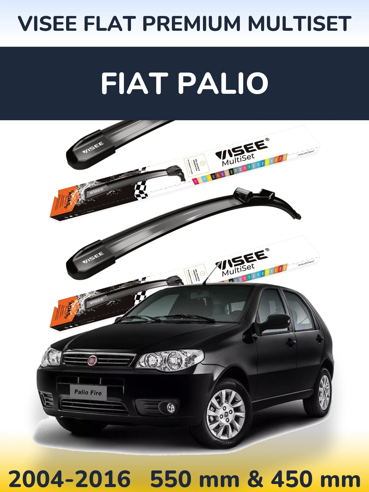 Ștergătoare VISEE FLAT PREMIUM MultiSet pentru Fiat Palio