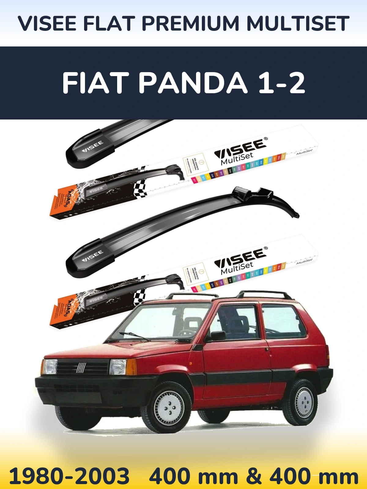 Ștergătoare VISEE FLAT PREMIUM MultiSet pentru Fiat Panda 1-2