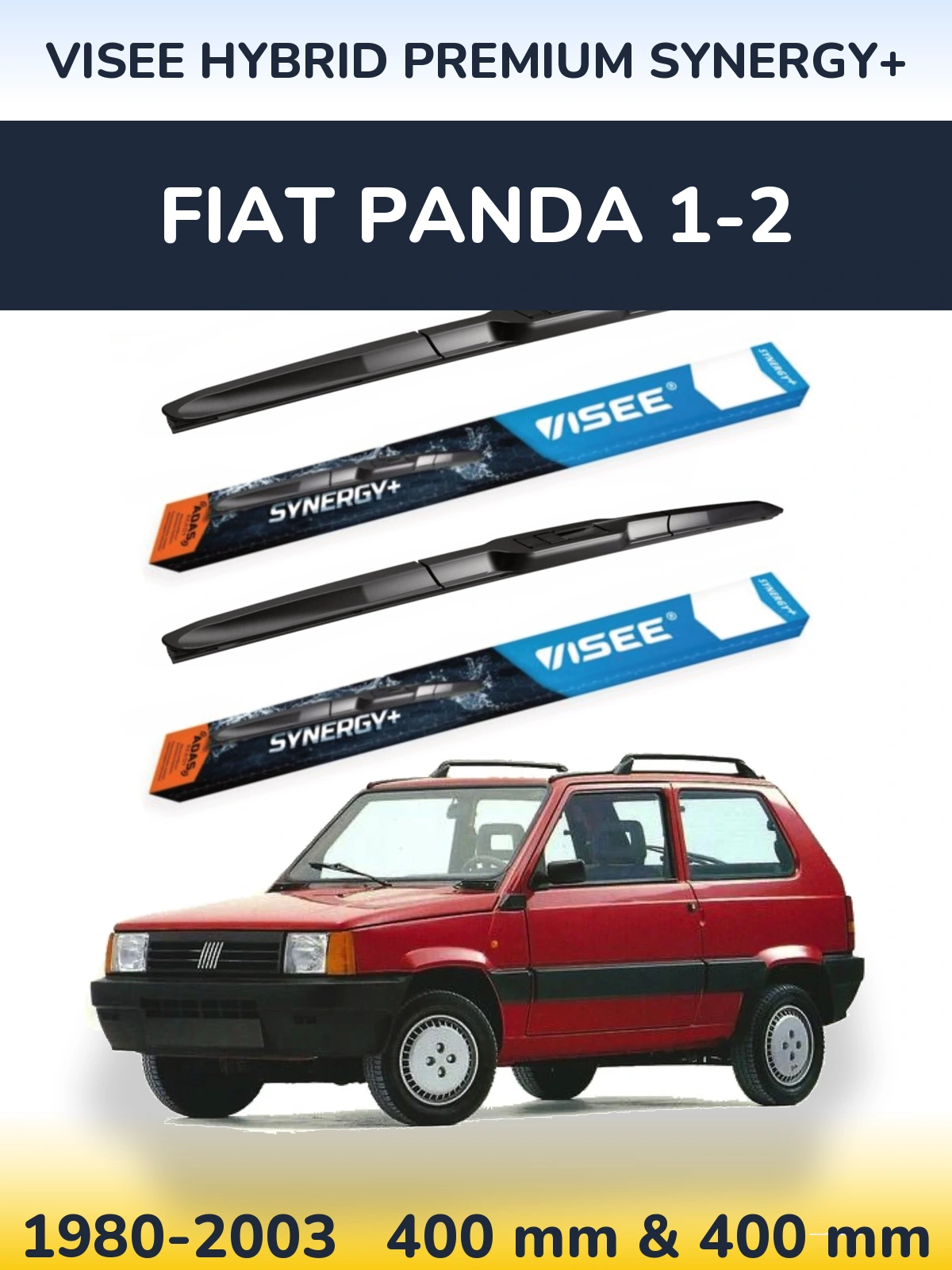Ștergătoare VISEE HYBRID PREMIUM SYNERGY+ pentru Fiat Panda 1-2