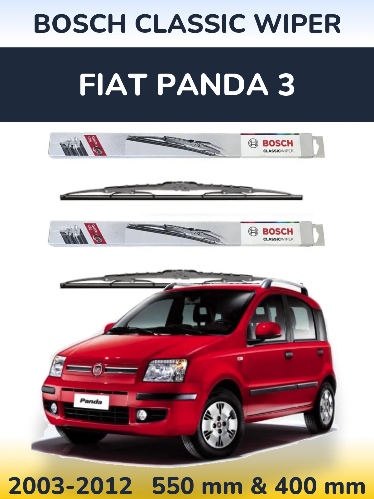 Ștergătoare BOSCH Classic Wiper pentru Fiat Panda 3