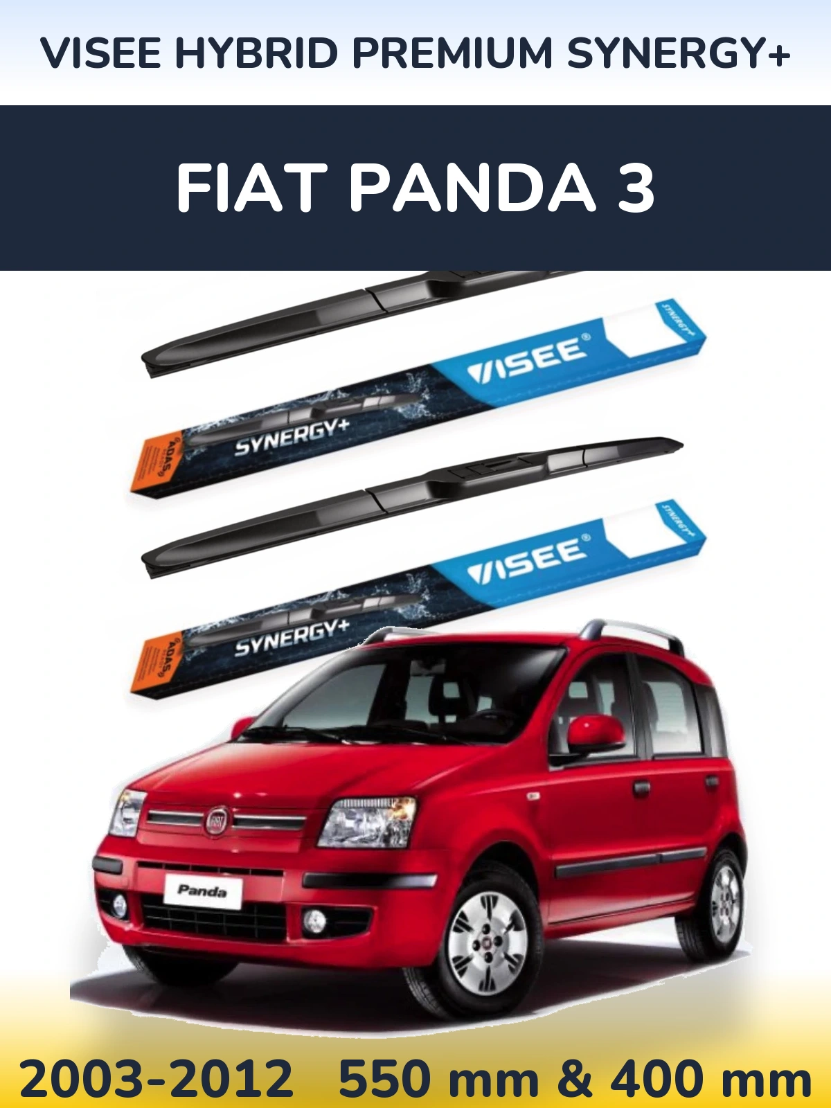 Ștergătoare VISEE HYBRID PREMIUM SYNERGY+ pentru Fiat Panda 3