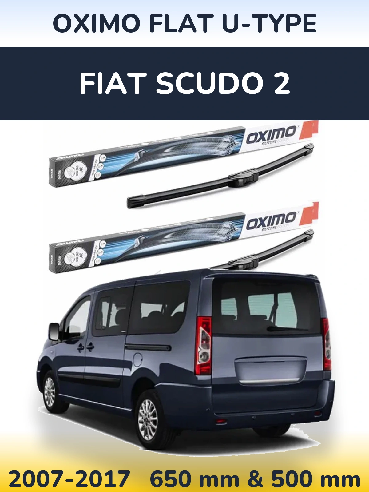 Ștergătoare Oximo Flat U-type pentru Fiat Scudo 2