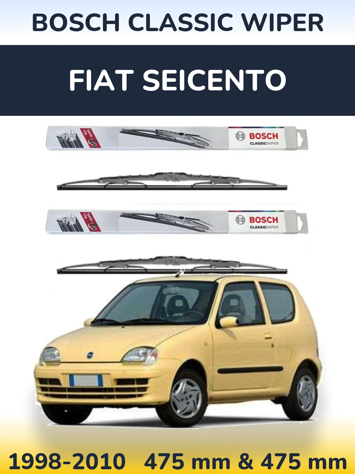 Ștergătoare BOSCH Classic Wiper pentru Fiat Seicento