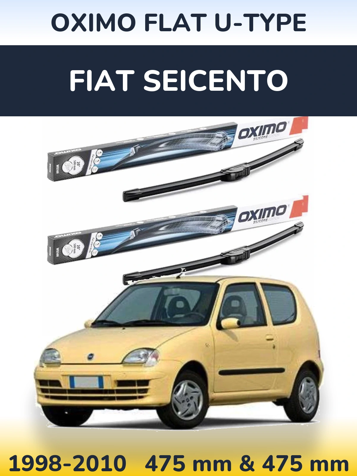 Ștergătoare Oximo Flat U-type pentru Fiat Seicento
